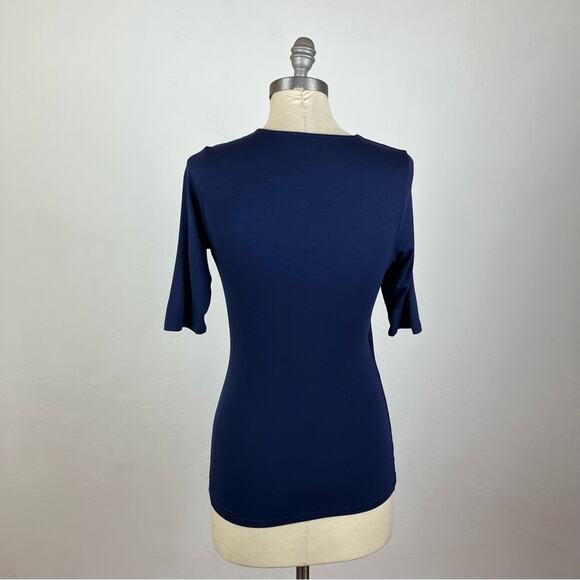 Pure Collection Blue Ruched Top - Picture 7 of 9